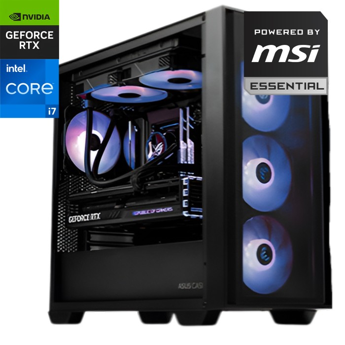 PC Gamer MSI ESSENTIAL i7-14700KF, RTX 5070, 32GB DDR5, SSD 2To PC Gamer MSI ESSENTIAL i7-14700KF, RTX 5070, 32GB DDR5, SSD 2To