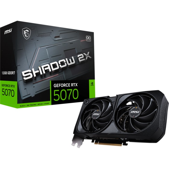 MSI GeForce RTX 5070 SHAODW 2X OC 12GB GDDR7. - Carte Graphique MSI GeForce RTX 5070 SHAODW 2X OC 12GB GDDR7. - Carte Graphique