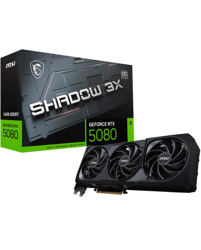MSI GeForce RTX 5080 Shadow 3X OC 16GB GDDR7. - CARTE GRAPHIQUE