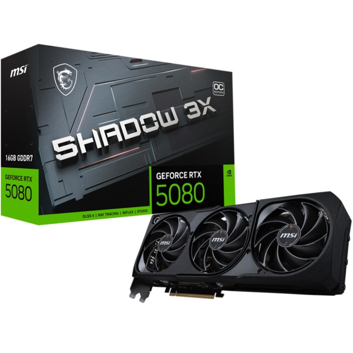 MSI GeForce RTX 5080 Shadow 3X OC 16GB GDDR7. - CARTE GRAPHIQUE MSI GeForce RTX 5080 Shadow 3X OC 16GB GDDR7. - CARTE GRAPHIQUE