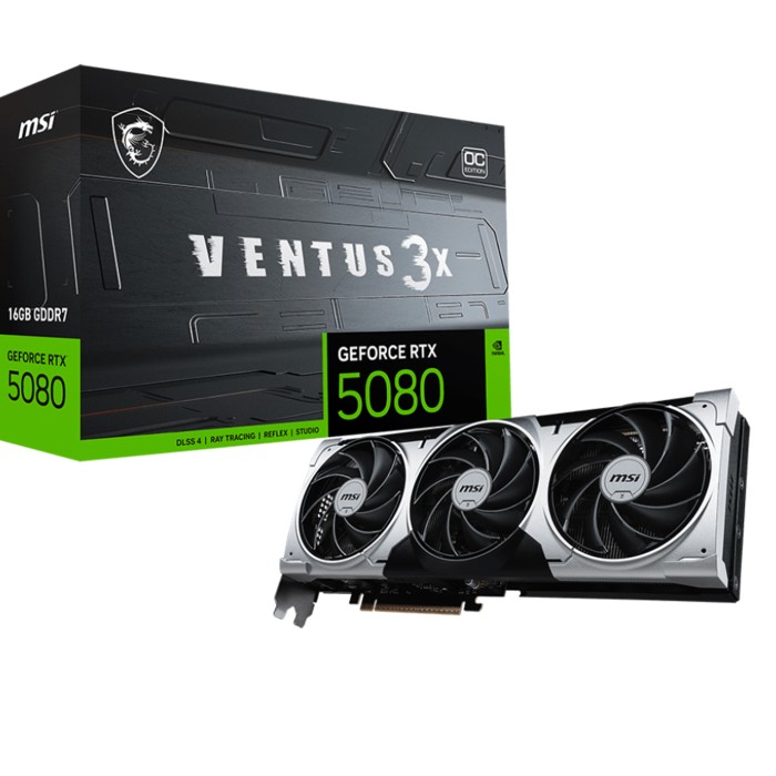 MSI GeForce RTX 5080 16G VENTUS 3X OC PLUS - CARTE GRAPHIQUE MSI GeForce RTX 5080 16G VENTUS 3X OC PLUS - CARTE GRAPHIQUE