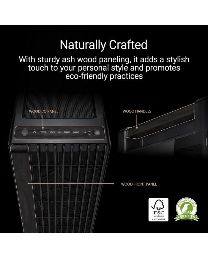 BOITIER ASUS PROART PA602 WOOD METAL PWM NOIR BOITIER ASUS PROART PA602 WOOD METAL PWM NOIR