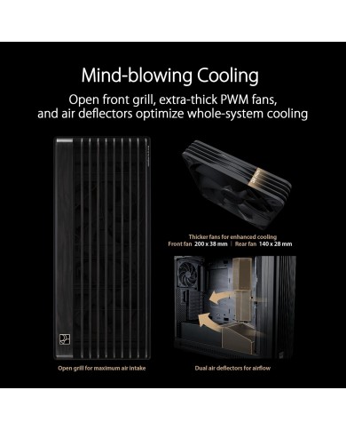 BOITIER ASUS PROART PA602 WOOD METAL PWM NOIR