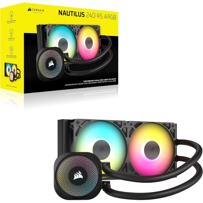 CORSAIR NAUTILUS 240 RS ARGB NOIR - REFROIDISSEUR PROCESSEUR CORSAIR NAUTILUS 240 RS ARGB NOIR - REFROIDISSEUR PROCESSEUR
