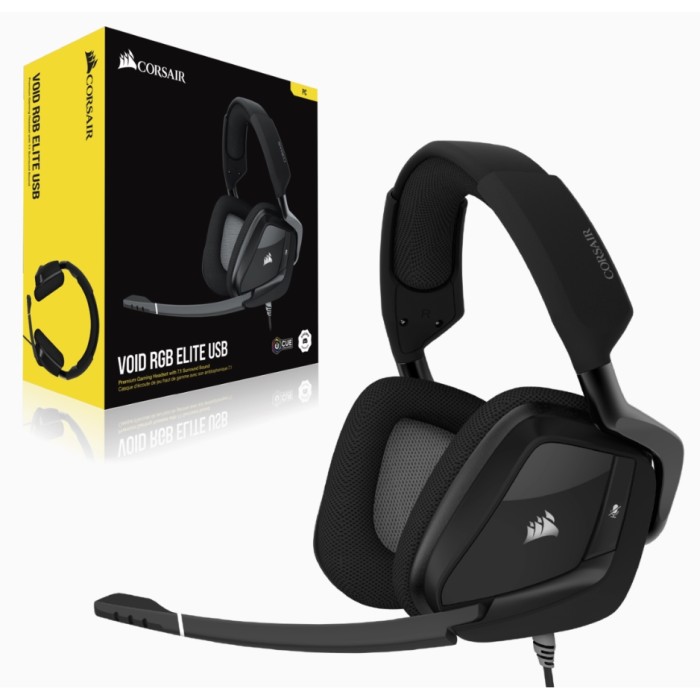 CORSAIR VOID RGB ELITE USB - Filaire - Carbone - Casque Gamer CORSAIR VOID RGB ELITE USB - Filaire - Carbone - Casque Gamer