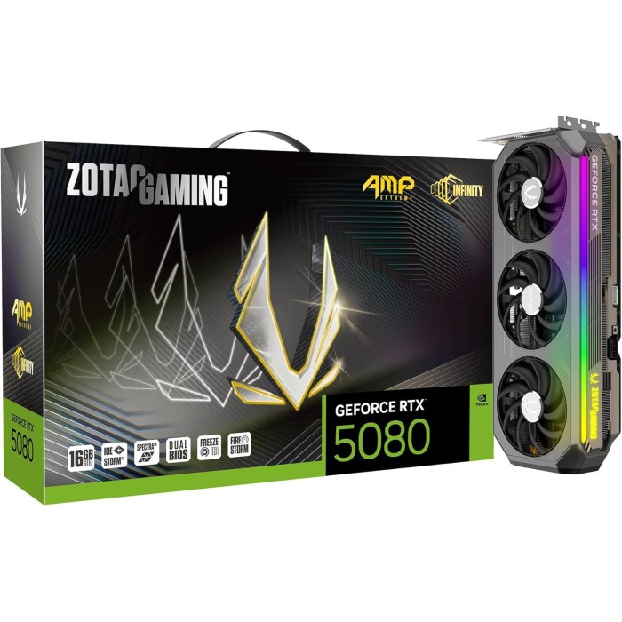 ZOTAC GeForce RTX 5080 AMP Extreme Infinity 16GB GDDR7. - Carte Graphique ZOTAC GeForce RTX 5080 AMP Extreme Infinity 16GB GDDR7. - Carte Graphique