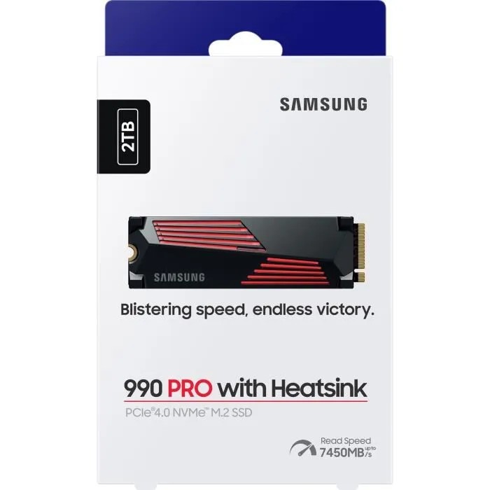 Samsung SSD 990 PRO M.2 PCIe NVMe 2To avec dissipateur - SSD Samsung SSD 990 PRO M.2 PCIe NVMe 2To avec dissipateur - SSD