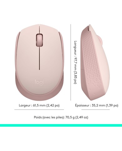 Logitech M171 Souris Sans Fil – Rose