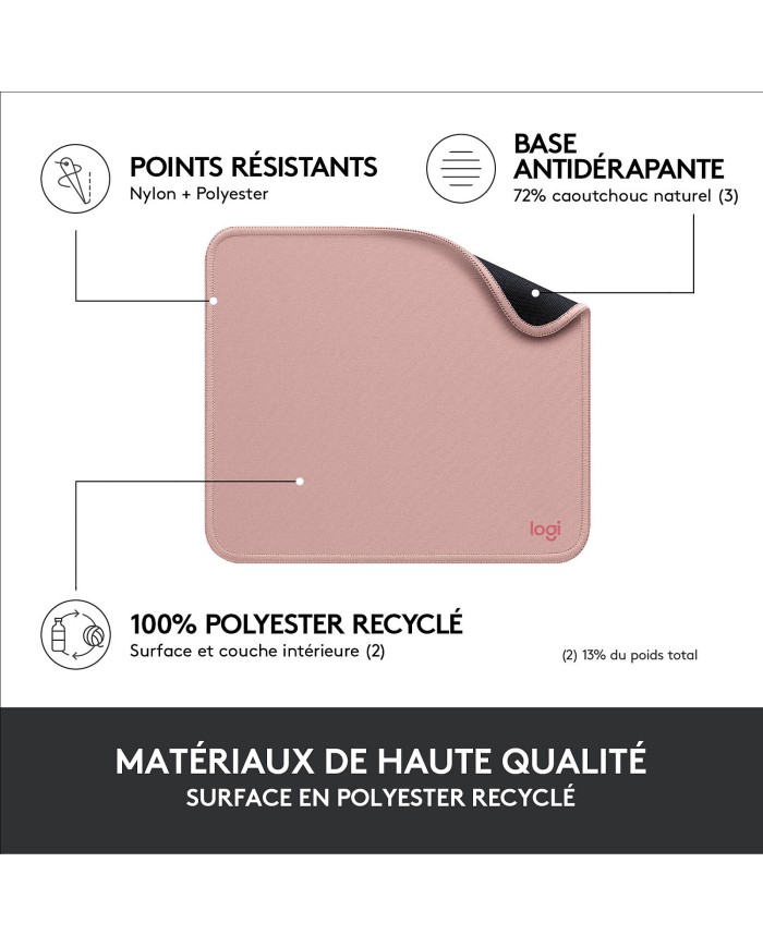 Logitech Mouse Pad Studio Series (Rose) - Tapis Souris