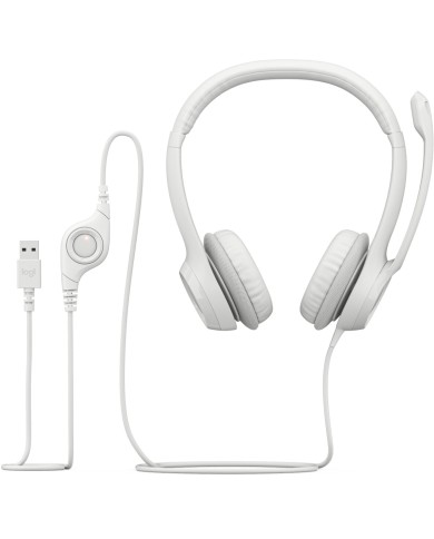 Logitech USB Headset H390 (Blanc Cassé) - Casque