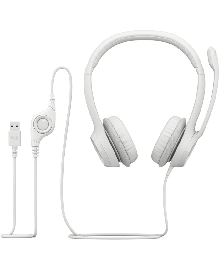 Logitech USB Headset H390 (Blanc Cassé) - Casque Logitech USB Headset H390 (Blanc Cassé) - Casque
