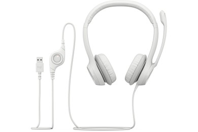 Logitech USB Headset H390 (Blanc Cassé) - Casque Logitech USB Headset H390 (Blanc Cassé) - Casque