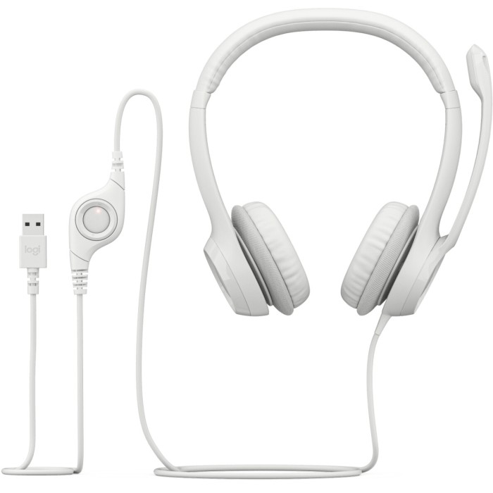 Logitech USB Headset H390 (Blanc Cassé) - Casque Logitech USB Headset H390 (Blanc Cassé) - Casque