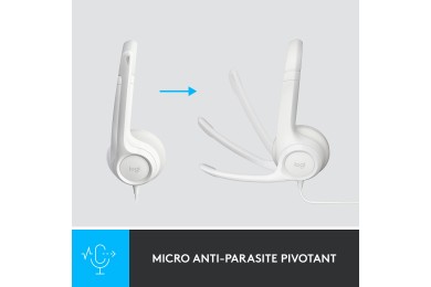 Logitech USB Headset H390 (Blanc Cassé) - Casque Logitech USB Headset H390 (Blanc Cassé) - Casque