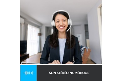 Logitech USB Headset H390 (Blanc Cassé) - Casque Logitech USB Headset H390 (Blanc Cassé) - Casque