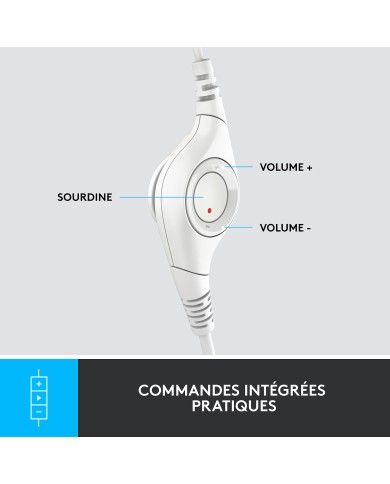 Logitech USB Headset H390 (Blanc Cassé) - Casque