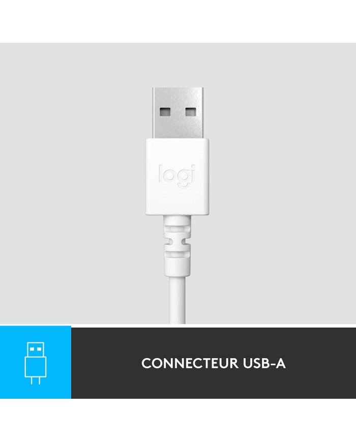 Logitech USB Headset H390 (Blanc Cassé) - Casque Logitech USB Headset H390 (Blanc Cassé) - Casque