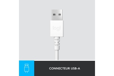Logitech USB Headset H390 (Blanc Cassé) - Casque Logitech USB Headset H390 (Blanc Cassé) - Casque