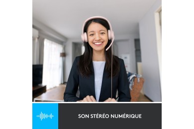 Logitech USB Headset H390 (Rose) - Micro-casque