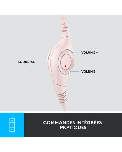 Logitech USB Headset H390 (Rose) - Micro-casque