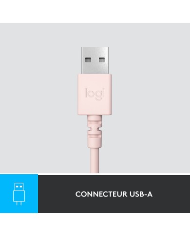Logitech USB Headset H390 (Rose) - Micro-casque
