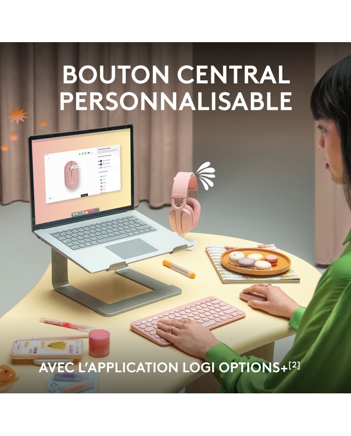 Logitech Pebble 2 M350s (Rose) - Souris