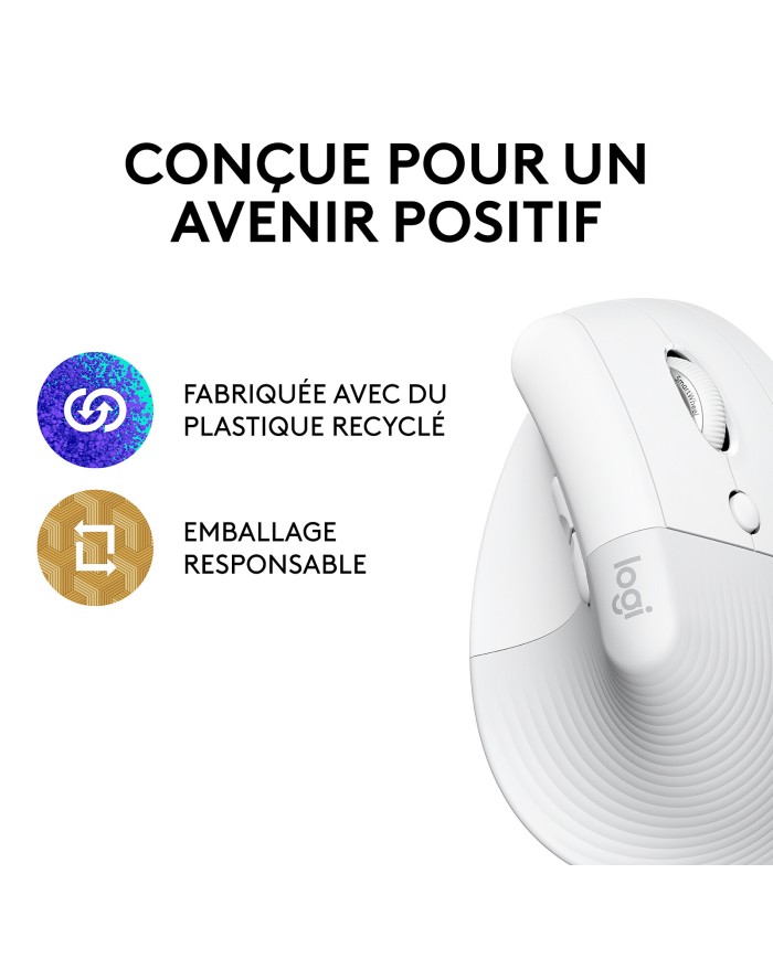 Logitech Lift (Blanc) - Souris