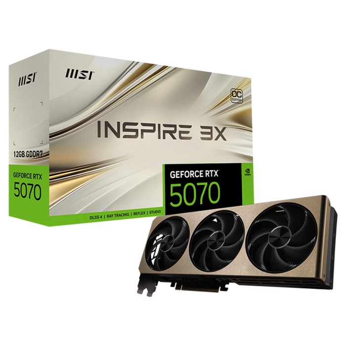 MSI GeForce RTX 5070 12G INSPIRE 3X OC - Carte Graphique MSI GeForce RTX 5070 12G INSPIRE 3X OC - Carte Graphique
