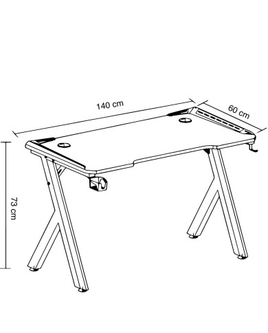 Table Gamer RGB Design Z Aor Esports. - Bureau Pc Ergonomique Maroc