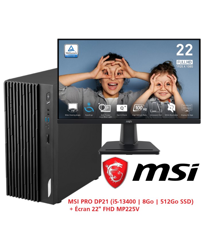 MSI Pro DP21 13M-491EU I5-13400 8G 512 SSD - PC de bureau