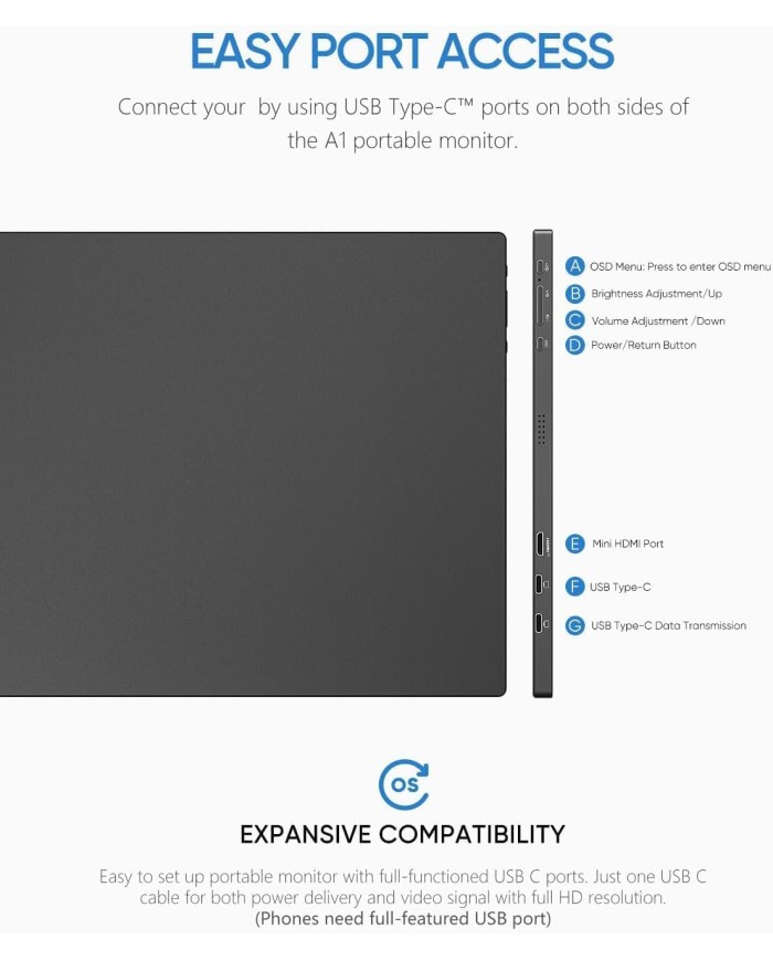 Arzopa A1 Travel Monitor | 15.6” FHD 1080P Display Arzopa A1 Travel Monitor | 15.6” FHD 1080P Display