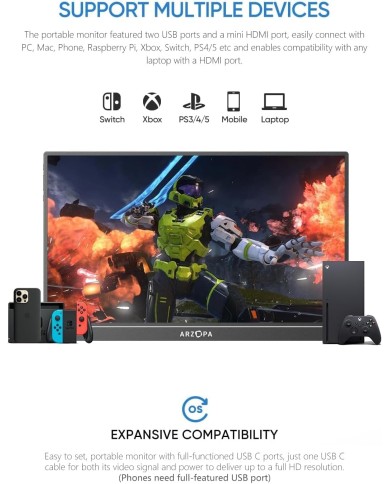 Arzopa A1 Travel Monitor | 15.6” FHD 1080P Display Arzopa A1 Travel Monitor | 15.6” FHD 1080P Display