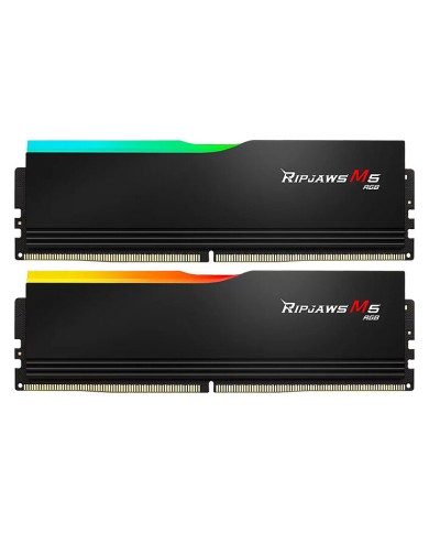 G.Skill Ripjaws M5 RGB 96 Go (2 x 48 Go) DDR5 6000 MHz CL30 - Noir - Mémoire Pc G.Skill Ripjaws M5 RGB 96 Go (2 x 48 Go) DDR5 6000 MHz CL30 - Noir - Mémoire Pc