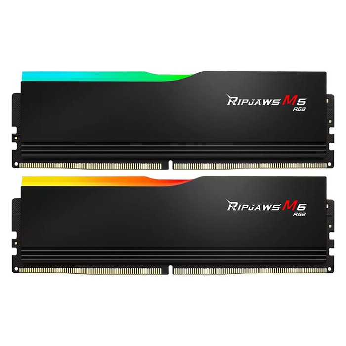 G.Skill Ripjaws M5 RGB 96 Go (2 x 48 Go) DDR5 6000 MHz CL30 - Noir - Mémoire Pc G.Skill Ripjaws M5 RGB 96 Go (2 x 48 Go) DDR5 6000 MHz CL30 - Noir - Mémoire Pc
