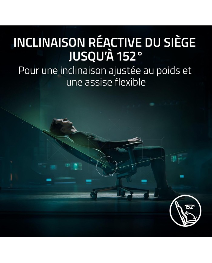 RAZER Chaise Gaming iskur V2 Black Réf RZ38 -04900200-R3G1 - CHAIR GAMING