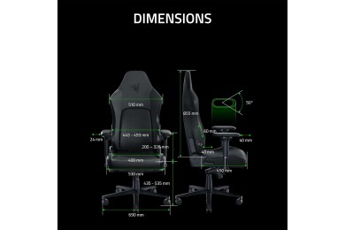 RAZER Chaise Gaming iskur V2 Black Réf RZ38 -04900200-R3G1 - CHAIR GAMING