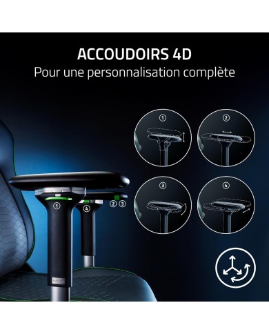 RAZER Chaise Gaming iskur V2 Black Réf RZ38 -04900200-R3G1 - CHAIR GAMING