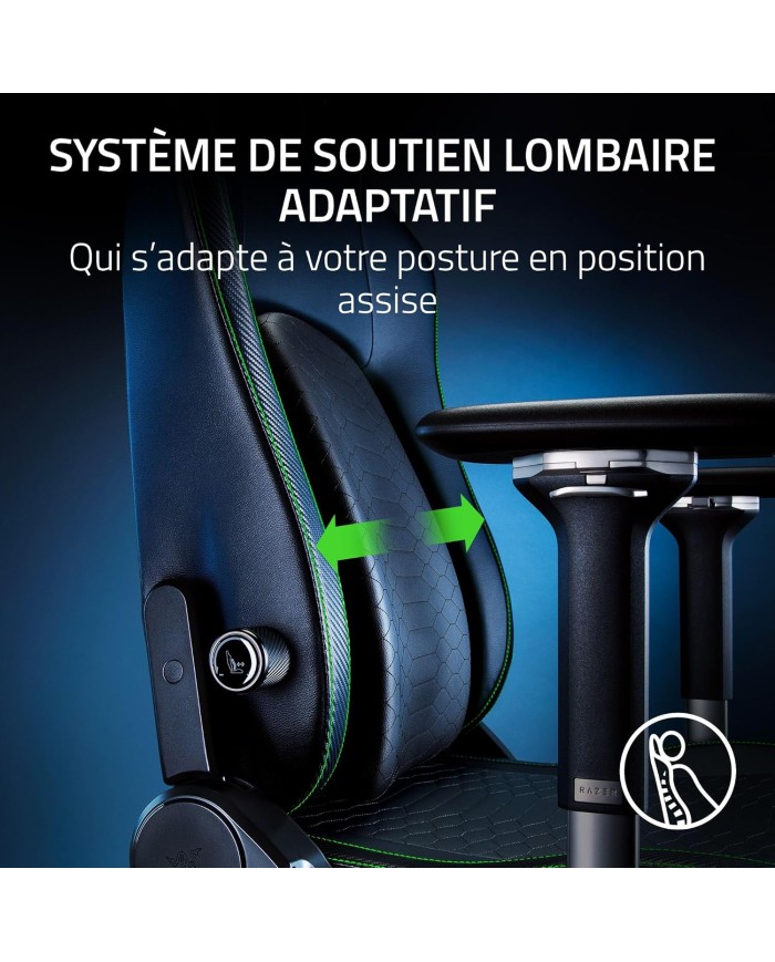 RAZER Chaise Gaming iskur V2 Black Réf RZ38 -04900200-R3G1 - CHAIR GAMING
