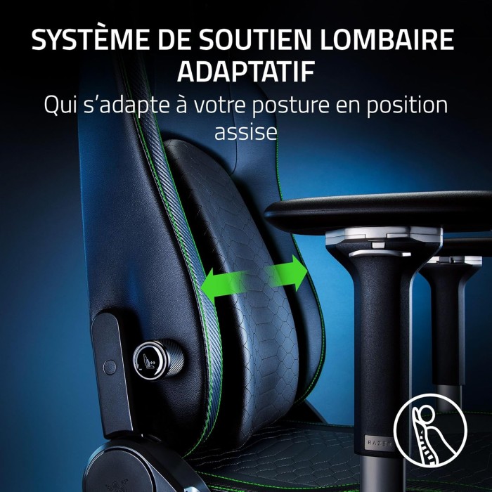 RAZER Chaise Gaming iskur V2 Black Réf RZ38 -04900200-R3G1 - CHAIR GAMING