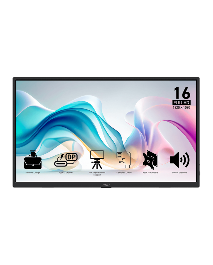 Monitor Portable MSI PRO MP165 E6 | 15.6" FHD IPS 60Hz 4ms