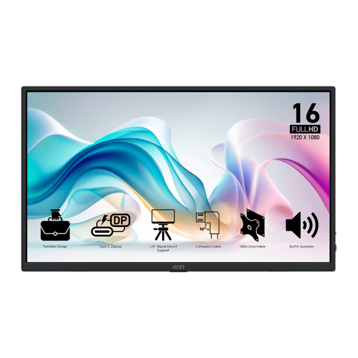 Monitor Portable MSI PRO MP165 E6 | 15.6" FHD IPS 60Hz 4ms Monitor Portable MSI PRO MP165 E6 | 15.6" FHD IPS 60Hz 4ms