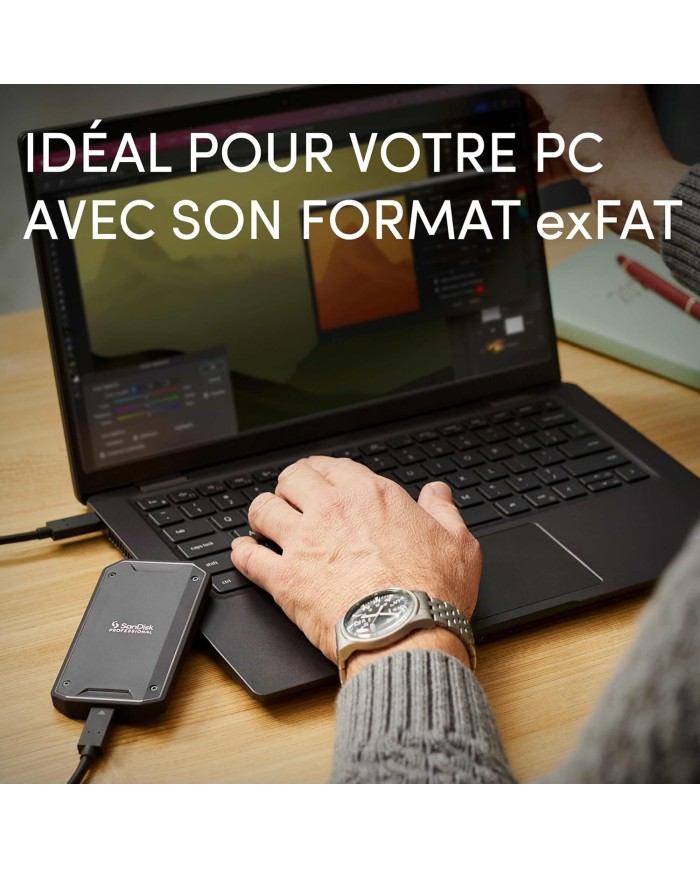 SanDisk Professional 2 TO PRO | 3000 Mo/s | 40Gbps |SSD EXTERNE MAROC
