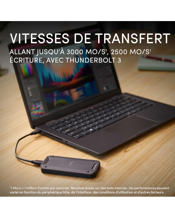 SanDisk Professional 2 TO PRO | 3000 Mo/s | 40Gbps |SSD EXTERNE MAROC