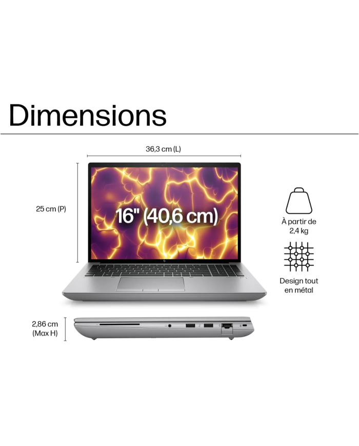 HP ZBook Fury 16 G11 - i9-13950HX - RTX 4060 - 32Go - 512Go SSD - 16" WUXGA 120Hz