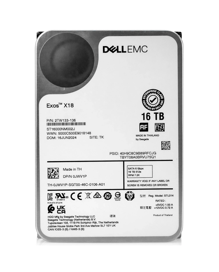 Dell EMC Exos X18 16TB -  HDD Enterprise