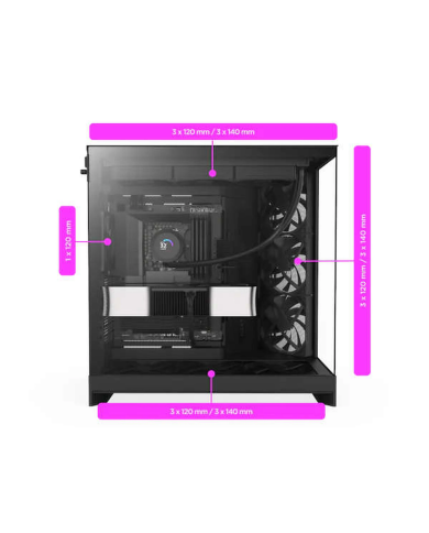 NZXT H9 Flow RGB+ Noir - Boîtier Moyen Tour ATX Verre Trempé