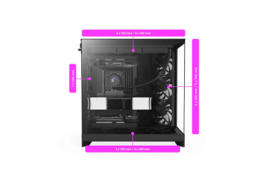 NZXT H9 Flow RGB+ Noir - Boîtier Moyen Tour ATX Verre Trempé
