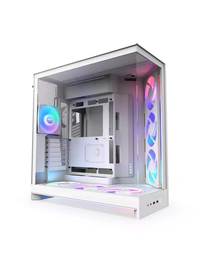 NZXT H9 Flow RGB+ Blanc - Boîtier Moyen Tour Aquarium