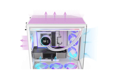 NZXT H9 Flow RGB+ Blanc - Boîtier Moyen Tour Aquarium