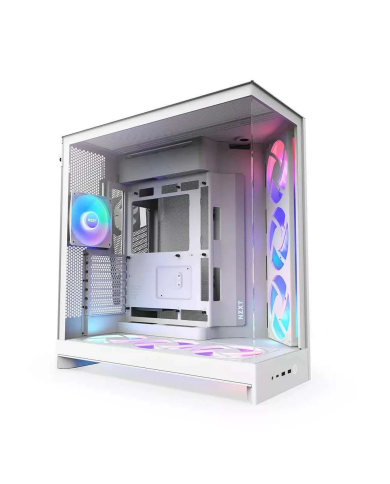 NZXT H9 Flow RGB+ Blanc - Boîtier Moyen Tour Aquarium